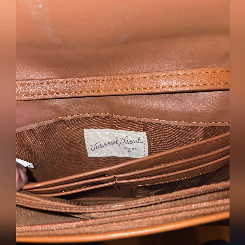Universal Thread Brown Crossbody Snap Closure Pur… - image 5